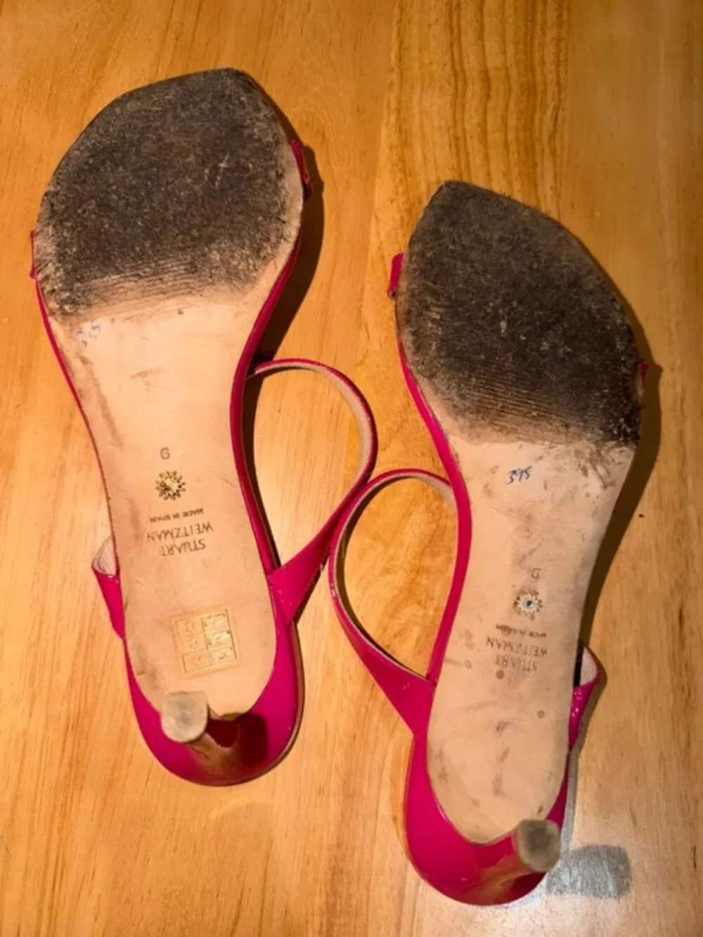 Flawed Square Toe Stuart Weitzman Heels Pink